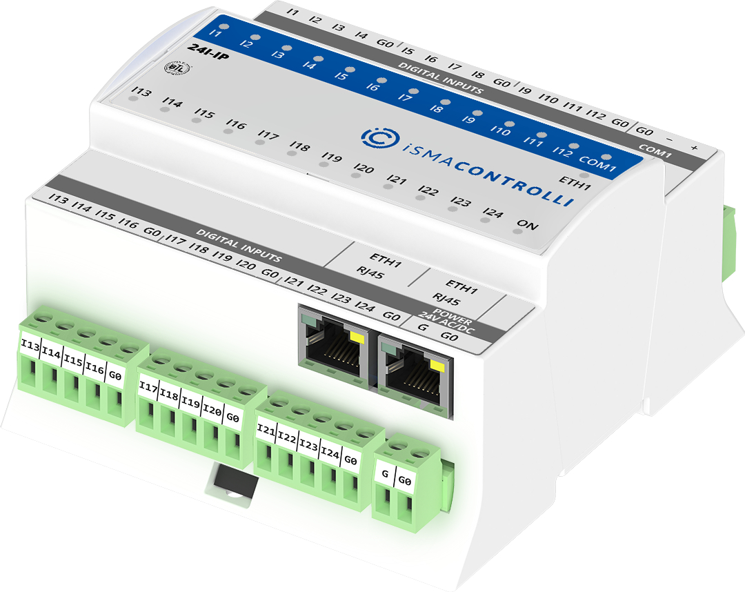 iSMA-B-24I-H-IP 24 pulse/digital inputs Ethernet IP I/O module