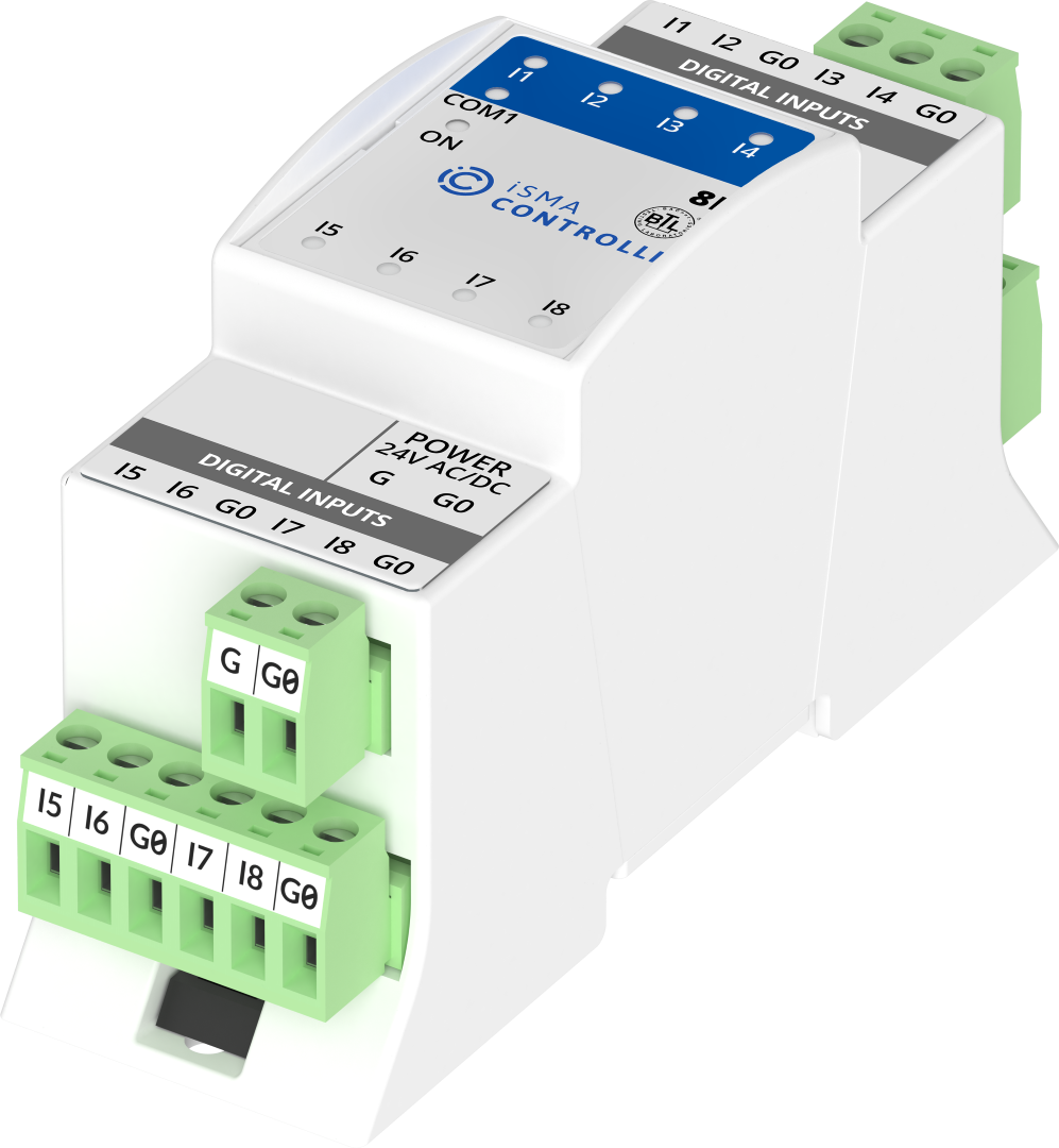 iSMA-B-8I 8 pulse/digital inputs RS485 serial I/O module