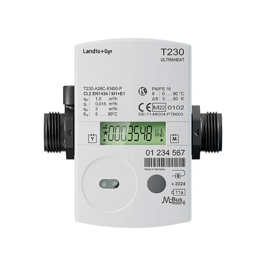 T230 ULTRAHEAT Heat Meter. 3/4" BSP (DN20), QP2.5, 130mm. (PN: T230-A36C).