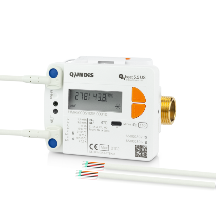 Qundis Q Heat / Cooling 5.5 Energy Meter. 1/2" BSP qp 1.5m3/hr. M-Bus / Pulse In.